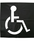Handicap Parking Lot Stencil 48 By 48 Inches Heavy Duty Plastic Reusable Made In The USA showing wheelchair symbol for lot marking.