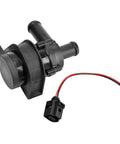 Heavy Duty 12V Electric Inline Coolant Pump 1K0965561J Auxiliary Water Pump For Cars, black plastic design with connector.