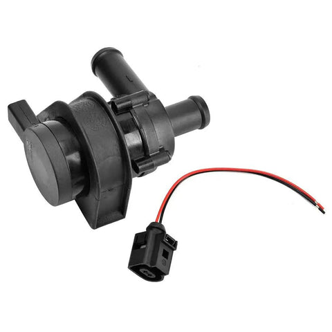 Heavy Duty 12V Electric Inline Coolant Pump 1K0965561J Auxiliary Water Pump For Cars, black plastic design with connector.