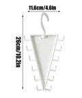 Slick V Shaped Double Sided Clothes Hanger With Twelve Hooks For Dig Free Closet Organization And Rotating Wardrobe Storage, white frame, dimensions 11.6cm x 26cm.