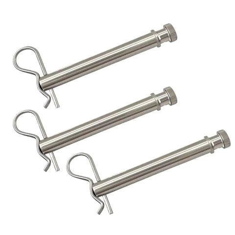 Stainless Steel Trailer Hitch Pin Replacement Kit for 2 Inch and 2.5 Inch Pins, No Fuss Install With Durable Clip to Keep Your Trailer Hitch Secure and Locked, Compatible With Most Standard Hitches; three pins