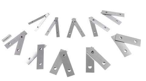 Garage Ready Premium Workshop Grade Precision Machinist Parallels Eighth Inch Thick Five Inch Long Ten Matched Pair Drill Press Layout Blocks Hardened Tool Set, assorted matched steel parallels.