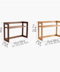 Open Style Wooden Bookshelf With Large Capacity Freestanding Storage Organizer for Living Room, shown in two wood colors, 45x20x40 cm.