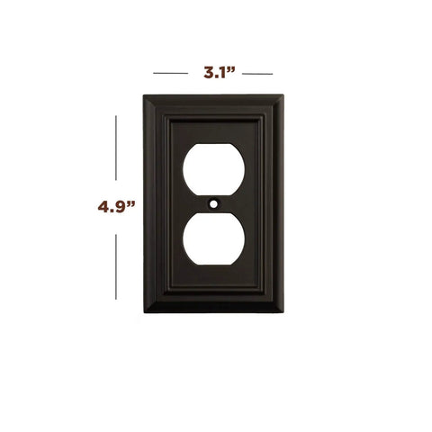 Pack Of Four Classic Black Wall Plate Covers For Outlets And Switches In One Gang Duplex Style with dimensions 4.9 x 3.1 inches