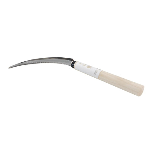 Saw-Tooth Blade Garden Sickle For No-Fuss Weeding And Harvesting Grass Weeds And Perennials, durable wood handle, made in Japan