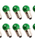 Light Up Your Workspace With Top Tier Green Mini Screw Base Bulbs Designed For STEM Labs And Hobby Workshops Providing Reliable 2.5V Low Voltage Power That Really Pumps Out Steady Illumination - 10 green mini screw bulbs arranged in a grid.