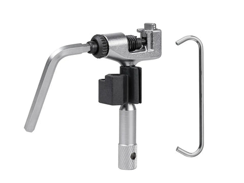 Pro 13 Speed Chain Tool For Campagnolo Hollow Pin Chains With Built In Chain Hook And Heavy Duty CrMo Steel Build shown in detail.