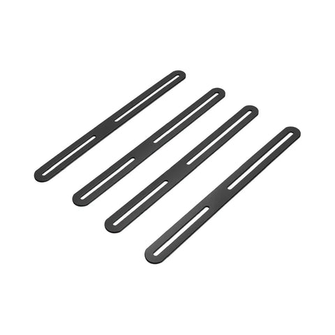 4 Piece Slotted Corner Brace Set for Furniture Adjustable Stainless Steel Flat Mending Plate Support Sturdy Tough As Nails Rustproof Black Repair Bracket for Tables Chairs Shelves