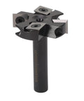 Beefy Slab Flattening Router Bit With One And Three Quarters Inch Diameter Heavy Duty Planer Bit Indexable Blade Vise And 4 Flute Blades Locking System For CNC Machines Woodworking Projects, showing 4-flute design with 12mm shank.