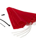 Screw On Water Rocket Fins With Parachute Kit for 2 Liter Bottles, red 24 inch ripstop parachute, includes zip ties and connectors