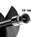 Close-up of 7/8 inch shaft on Seven Eighths Inch Shaft 31 Inch Length Auger Drill Bit for Gas Power Heads