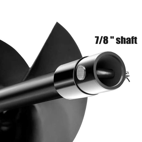 Close-up of 7/8 inch shaft on Seven Eighths Inch Shaft 31 Inch Length Auger Drill Bit for Gas Power Heads