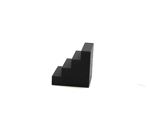 Get Your Work Locked Down Tight With These 10 Pcs 4 Step Clamp Blocks Perfect As CNC Spacer For Hold Down Clamps Super Durable And Precision 3D Printed Gear You Need To Crush Any Project. Black 3D printed clamp step block with four tiers.