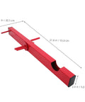 Manual Strap Winder For Trucks, Hand Crank Cargo Belt Winder Tool shown with dimensions in red steel material.