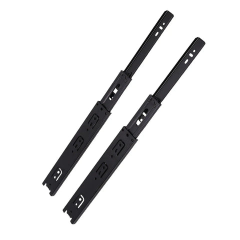 10 Inch Heavy Duty Cabinet Drawer Slide Full Extension 100 Lbs Ball Bearing Side Mount With Dual Industrial Ball Bearings And Electrophoretic Black Finish For Kitchen Cabinets And Workshops, black steel pair