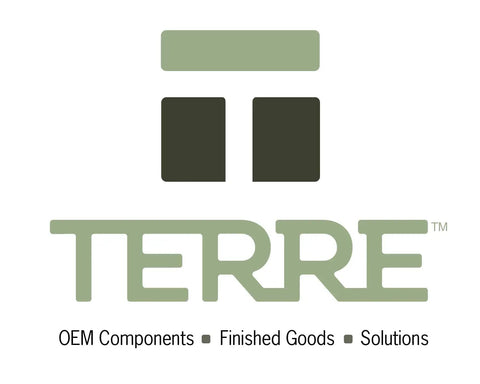 Logo with the word 'TERRE' and tagline 'OEM Components ● Finished Goods ● Solutions' in green and black font.