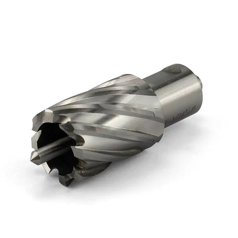 No Sweat Heavy Duty HSS Annular Cutter With A Killer Edge delivering precision holes, featuring pilot pin and durable metal design.