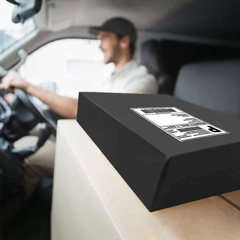 Black Poly Mailers 12x15.5 Inches 500 Pack Self Sealing Waterproof Tear Resistant Shipping Envelopes in delivery van