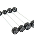 30 Piece Rubber Tire Wheel Set With 2mm Shafts For DIY RC Cars Robots And More, 18mm Diameter Wheels 7mm Wide With 2mm Shaft Hole