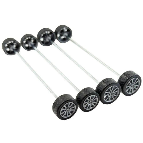 30 Piece Rubber Tire Wheel Set With 2mm Shafts For DIY RC Cars Robots And More, 18mm Diameter Wheels 7mm Wide With 2mm Shaft Hole