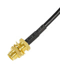 5 Meter SMA Coaxial Cable RG174 50 Ohm Extension with Bulkhead Connectors for SDR Ham Radio and LTE Antenna Setups close-up