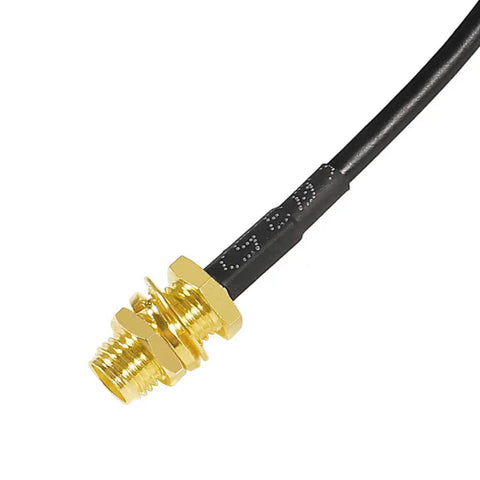 5 Meter SMA Coaxial Cable RG174 50 Ohm Extension with Bulkhead Connectors for SDR Ham Radio and LTE Antenna Setups close-up