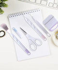 Vinyl Weeding Tools Set for Crafting and Diy Projects, Precise Hook, Weeder, Scissors, Punch Carving Kit on notepad