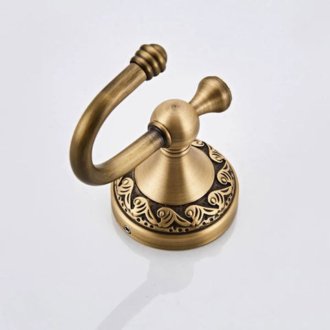 Robust Antique Brass Wall Mounted Coat Hook Single Rustic Hat Rack Fits Kitchen Entryway Or Bathroom Elegant Purse Hanger Rock Solid For Tight Spaces Daily.