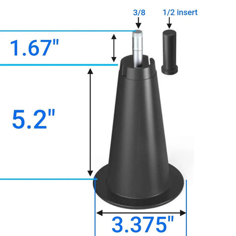 4 Piece 5 Inch High Rise Bed Frame Risers With Heavy Duty Steel Stems Replacement Feet Fits Half Inch And Three Eighths Inch Slots Up To 1500 Lbs Raises Bed For Extra Underbed Clearance And Floor Safe Polyurethane