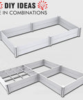White Vinyl Raised Garden Bed Kit 4x4 Outdoor Above Ground Planter Box For Growing Vegetables, Flowers And Herbs