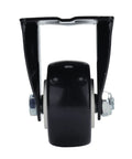 Jauarta Polyester Casters 63mm Heavy Duty Wheels front view showing black polypropylene wheel and stainless steel bracket.