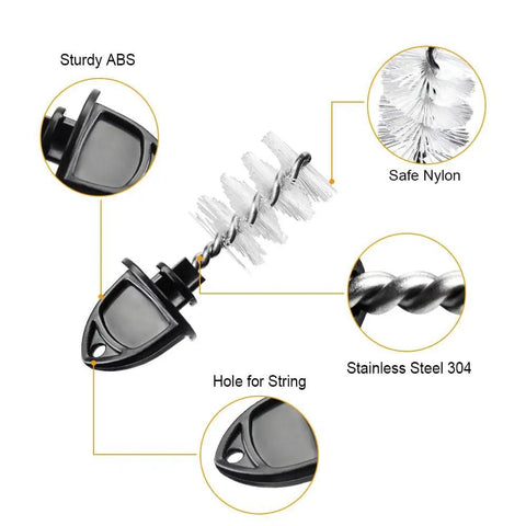 Beer Faucet Cleaning Plug Brush For Draft Systems, Easy Inside Faucet Cleaning Tool For Kegging, Keeps Tap Spouts Dust Free, Quick Insertion And Removal, Long Lasting Home Bar Essential, black ABS head with nylon bristles and stainless steel 304 wire
