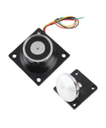 Heavy Duty Electromagnetic Door Stopper Holds Up To 60kg Solid As A Rock With Instant Safe Release For Wood And Metal Doors Running On 12V To 24V DC showing two electromagnetic door catch units.