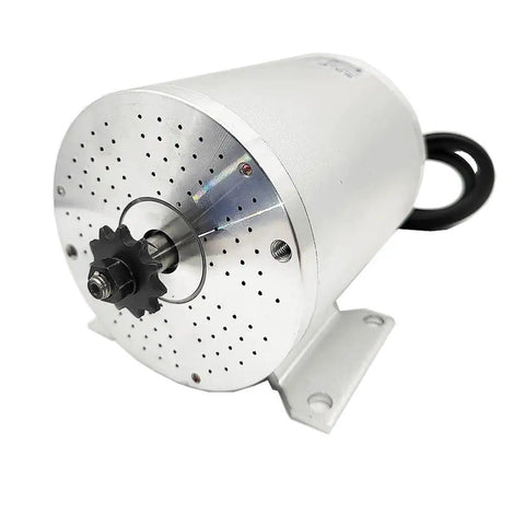 1000W Brushless DC Motor Kit With 36V 3100 RPM Output 27.7A Speed Controller And Throttle Grip For Go Karts E Bikes Electric Scooters And Motorcycles Beefed Up Power, white cylindrical motor with sprocket detail