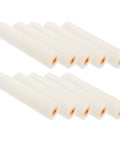 High Density Polyurethane Paint Rollers 10 Pack for Super Smooth Cabinet And Wall Finishes, white sponge rollers with orange ends.
