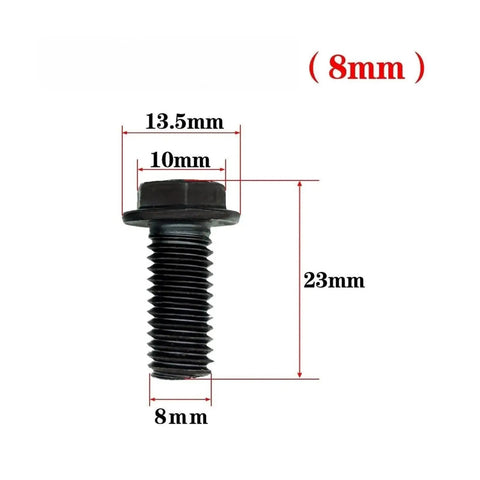 Left Hand Threaded Hex Flange Nail M8 For Cutting Machine Tools, 23mm length with measurements, heavy-duty carbon steel.