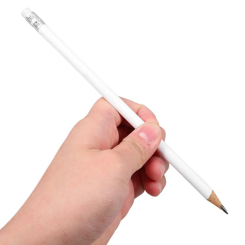 Beefy Heavy Duty Carpenter Pencils Set Of 10 White Woodworking Graphite Pencils With Erasers Round Barrel For Construction Marking