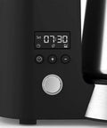 Control panel close-up of Fully Automatic Bean To Cup Coffee Maker With Integrated Milk Steam Wand with timer settings.