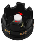Heavy Duty Threaded Rod Nut Driver mounts directly to power drills; black nut spinner showing 3/8 inch size and inner mechanism.