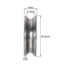 Side view of 12 Pack U604ZZ Deep U Groove Ball Bearing Set 4x13x4mm Double Shielded Chrome Steel GCr15 ABEC 1 Low Noise for DIYers