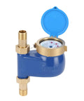 Vertical Water Meter DN20 With 3/4 Inch NPT Couplings, Heavy Brass Cold Water Meter With Pulse Output, ISO4064 Certified, side view