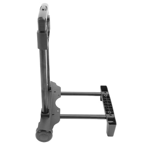 Foldable Hand Truck Heavy Duty Cart With Robust Tray 110 Lb Capacity For HVAC Pros And Electricians Space Saving Design Ergonomic Handle Omnidirectional And Large Rear Wheels For Rough Terrain, folded side view