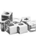 20 Pack Slip On Lock Nuts 10 32 Thread Zinc Plated Steel Furniture T Nuts For Cabinet Doors With Square Holes No Sweat Grip Tight Heavy Duty Hardware Kit, heavy-duty steel lock nuts in square design.