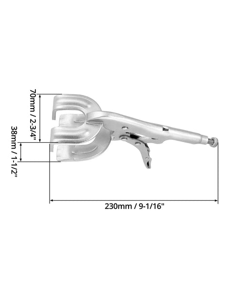 Beefy 9 Inch Locking Pliers Set For Welding And Metalwork 4 Pack Quick Lock Release Clamps With Adjustable Tension side view