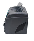 Plug And Play Money Counter Machine With Legit Anti Fake Sensor And Multi Currency Bill Sorter Handle Mix Value Counting SD Upgrades side view, gray design.