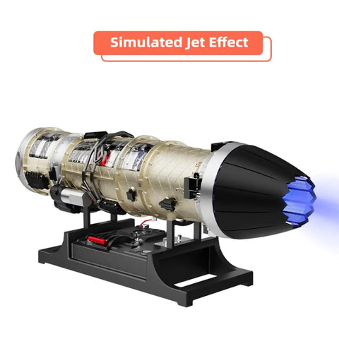 All Metal Turbofan Engine Model Kit 1/10 Scale Twin Rotor Jet Engine With DIY Assembly showing simulated jet effect