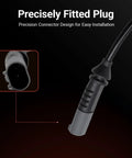 Close-up of BMW Front And Rear Brake Pad Wear Sensor Kit plug, compatible with 228i 320i 328i 330i 335i, showing precise fit design.