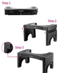 Folding Potty Stool 7.5 Inch Height Black Portable Squatting Toilet Step for Natural Posture and Pain Free Bowel Movements ABS Construction