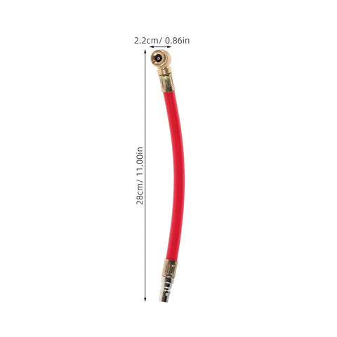 Top Rated Red Air Pump Hose Rubber Motorcycle Single Head Fits Electric Bike Car Tire Inflator Extension Replacement Tubing 28cm