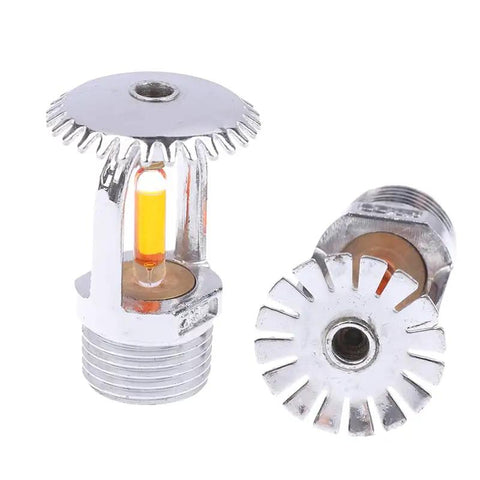 Top Notch Concealed Side Mount Fire Sprinkler Head 57 Celsius Quick Response Down Spray Hassle Free Install Hidden Ceiling Fixture Rock Solid Fire Suppression One Pack close-up view of stainless steel design with orange glass bulb.